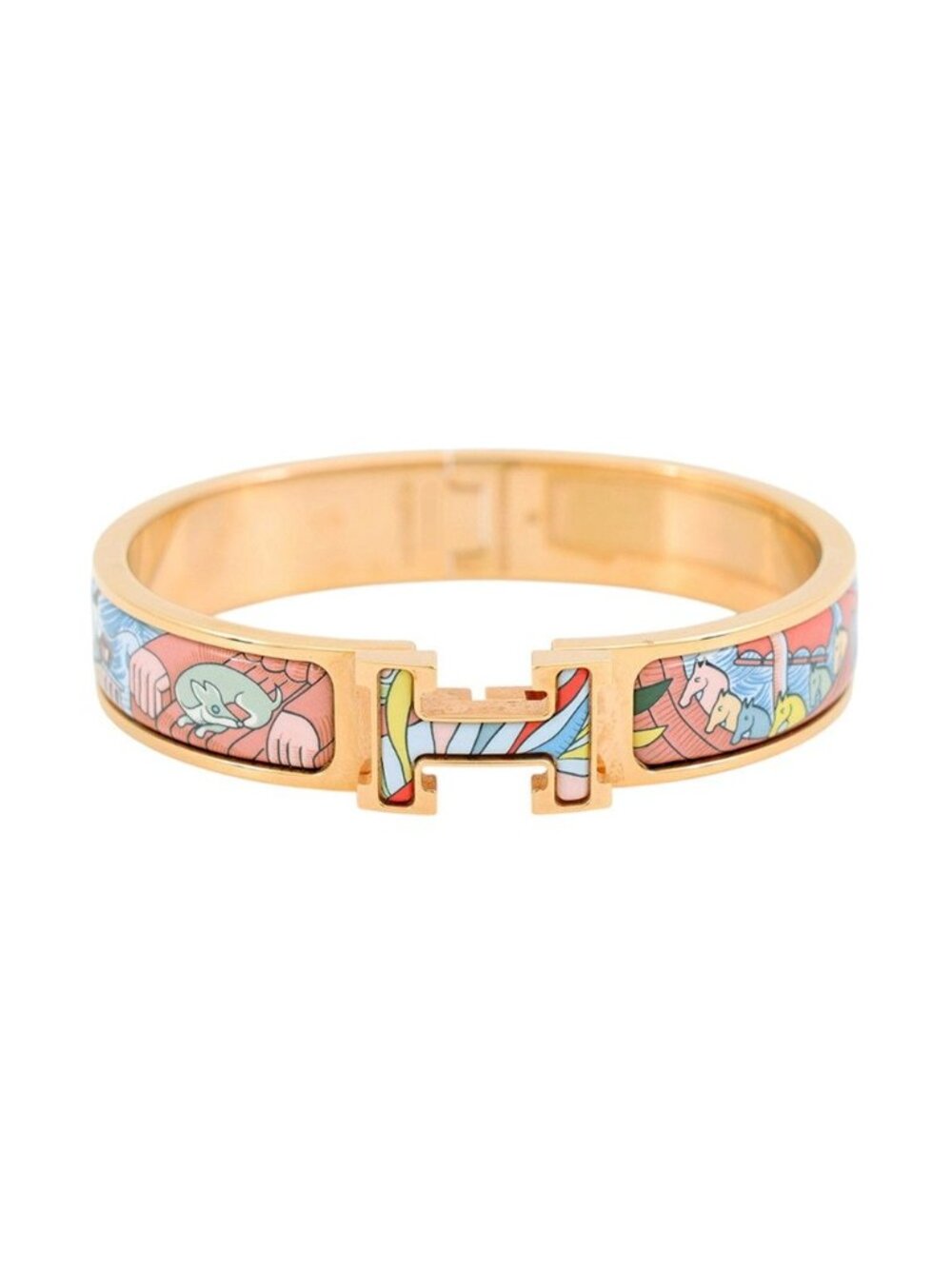 Hermes Bracelet Clic H PM Cosmograph Universals Multicolor Pink Gold Bangle